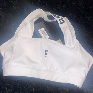 ☁️ Bright White Corset style Sports Bra cape clique